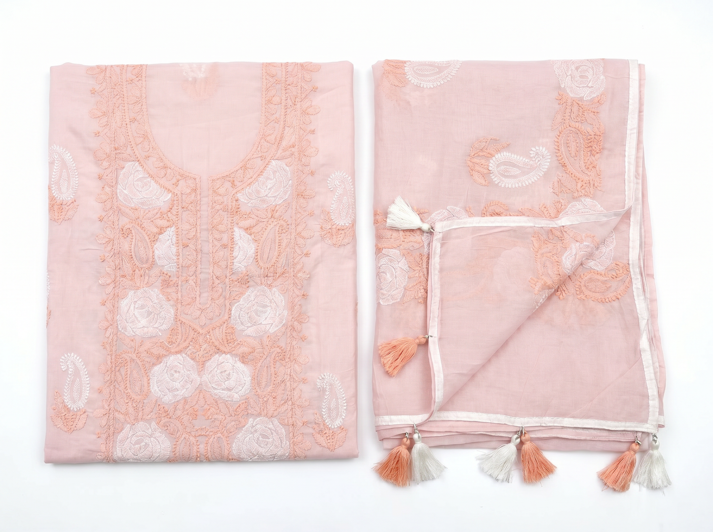 Hand-Embroidered Lucknowi Two-Piece Collection