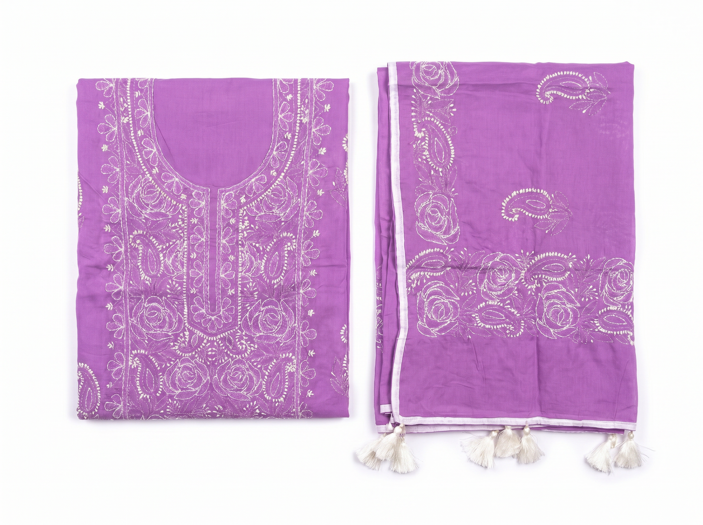 Hand-Embroidered Lucknowi Two-Piece Collection