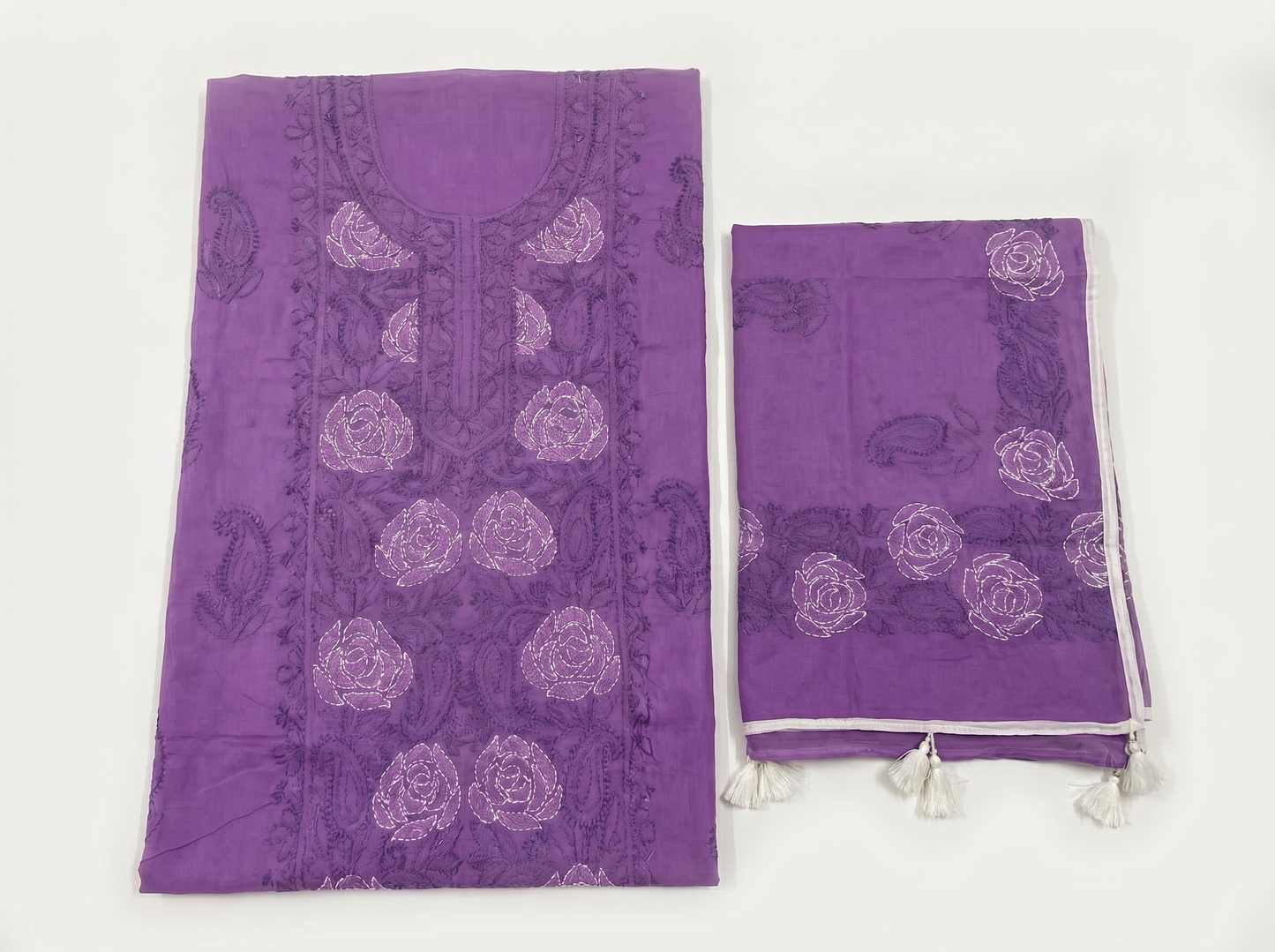 Hand-Embroidered Lucknowi Two-Piece Collection