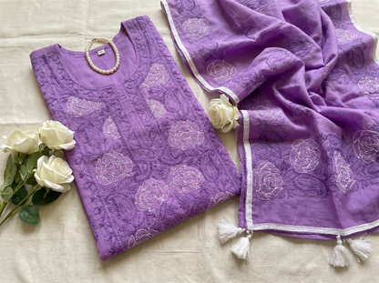 Hand-Embroidered Lucknowi Two-Piece Collection