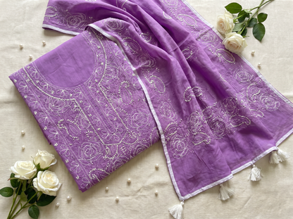 Hand-Embroidered Lucknowi Two-Piece Collection