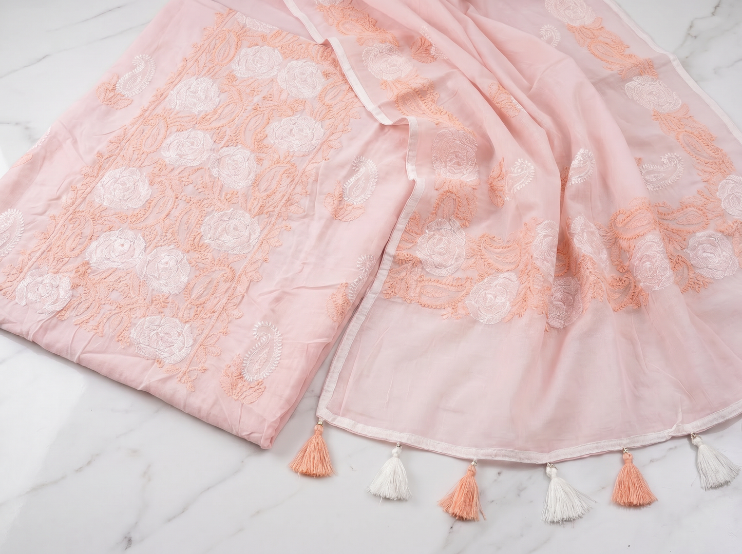Hand-Embroidered Lucknowi Two-Piece Collection