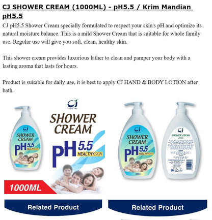 CJ Love & Care pH 5.5 Shower Cream