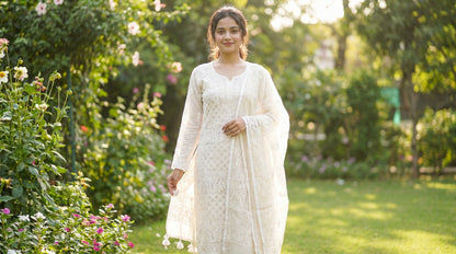 Hand-Embroidered Lucknowi Two-Piece Collection
