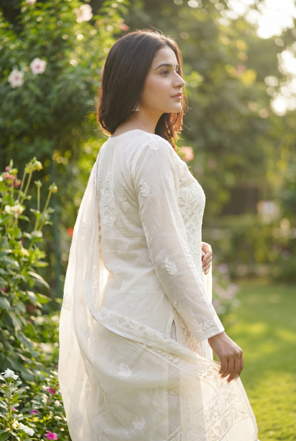 Hand-Embroidered Lucknowi Two-Piece Collection
