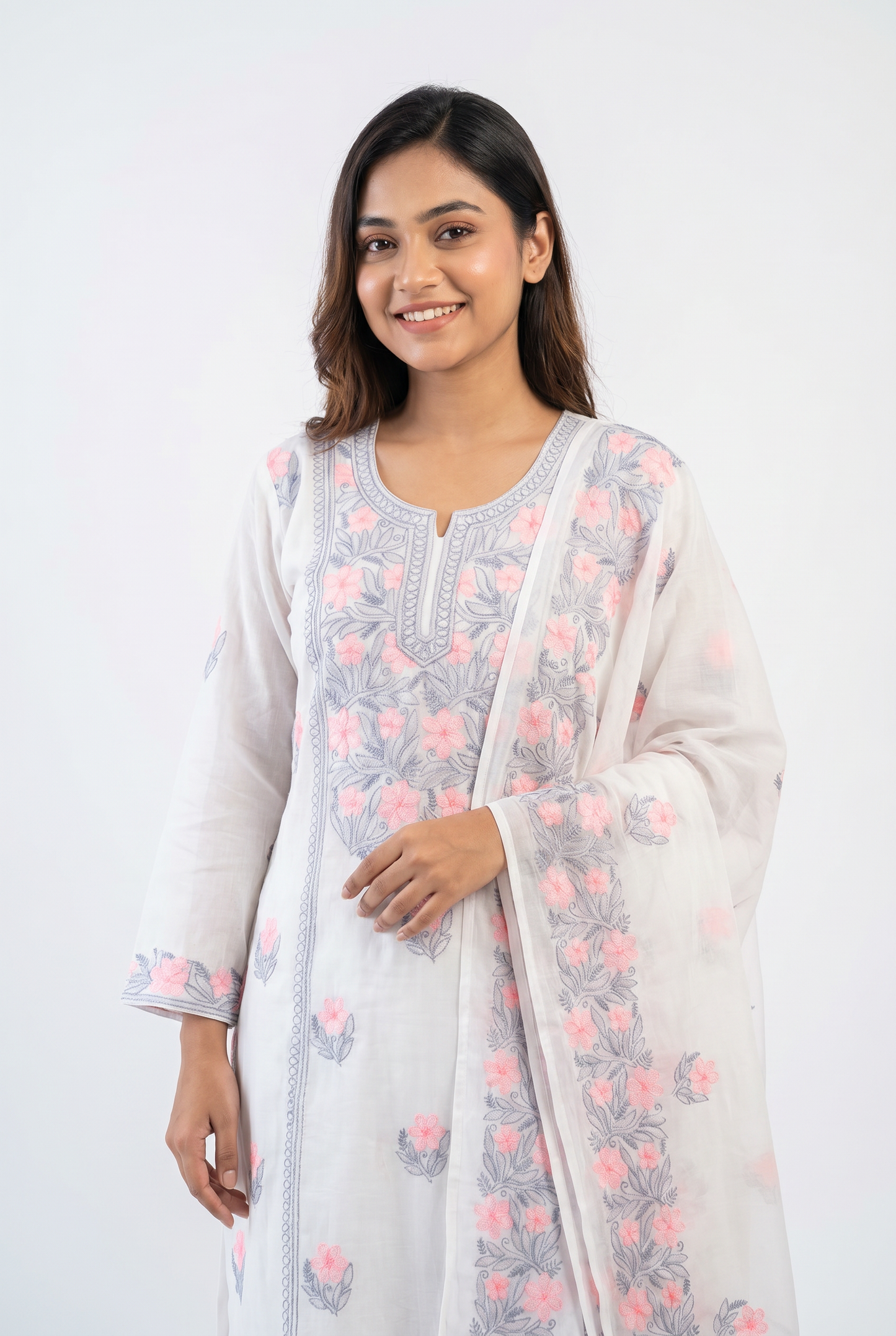 Hand-Embroidered Lucknowi Two-Piece Collection