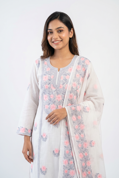 Hand-Embroidered Lucknowi Two-Piece Collection