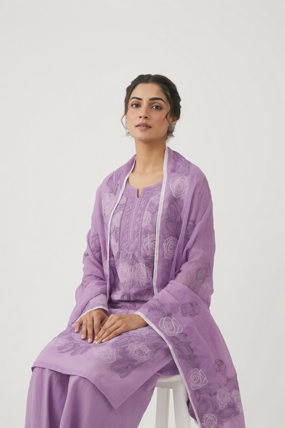 Hand-Embroidered Lucknowi Two-Piece Collection
