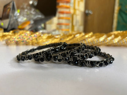 Sparkling Silver Plated Bangle Set (1 piar)