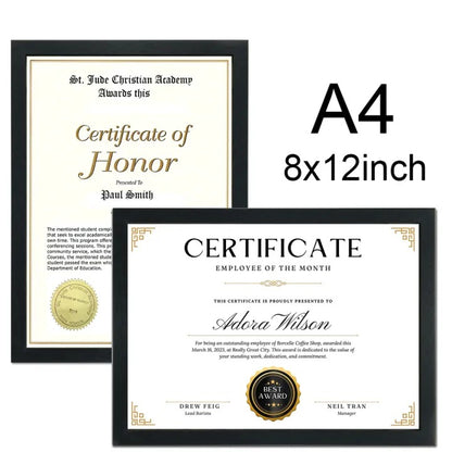 Customizable Frame with Glass A4 Size – Perfect for Certificates, Documents & Wedding Photos
